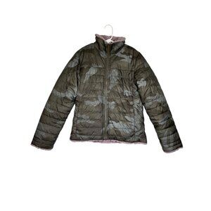 The North Face Girls Reversible Jacket 4T‎ Camo Puffer Fur Snow